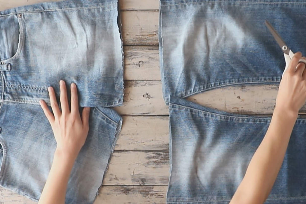 デニム　リメイクチェア I tried reupholstering a chair using denim scraps. - YouTube