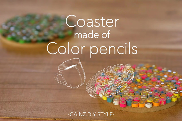 色エンピツで作るコースターDIY 【カインズDIY】