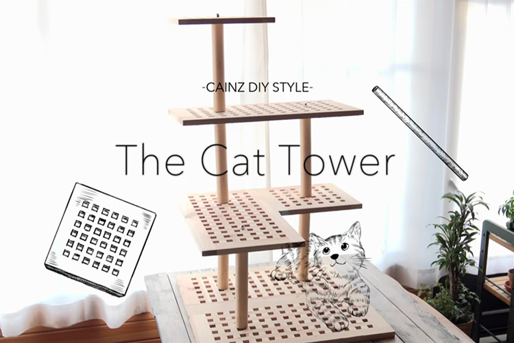 キャットタワーを天然木材で作る方法 愛猫家のためのDIY