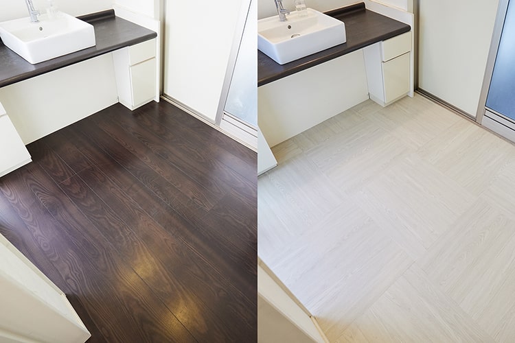 洗面所の床のセルフリフォームに挑戦！ 水や汚れにも強い「貼るだけ」のフローリングDIY