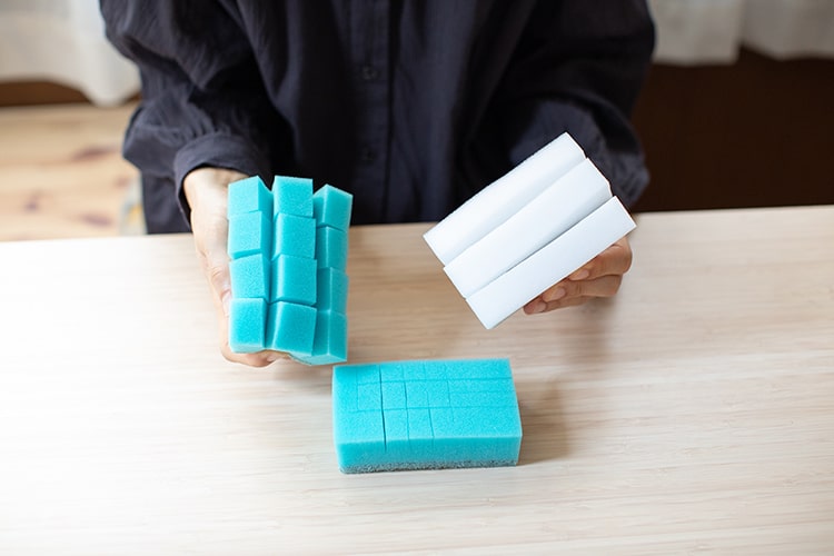 キッチン・お風呂・窓などの細かいお掃除に！ 超万能なお掃除アイデア「マンゴーカットスポンジ」