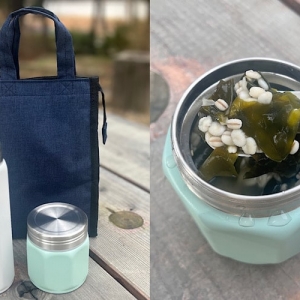 冬のランチをカインズのスープジャーで楽しむ。火も米も使わない「もち麦雑炊」の作り方