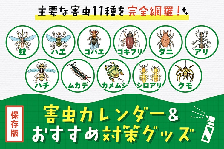 【保存版】主要な害虫を完全網羅した「害虫カレンダー&おすすめ対策グッズ」