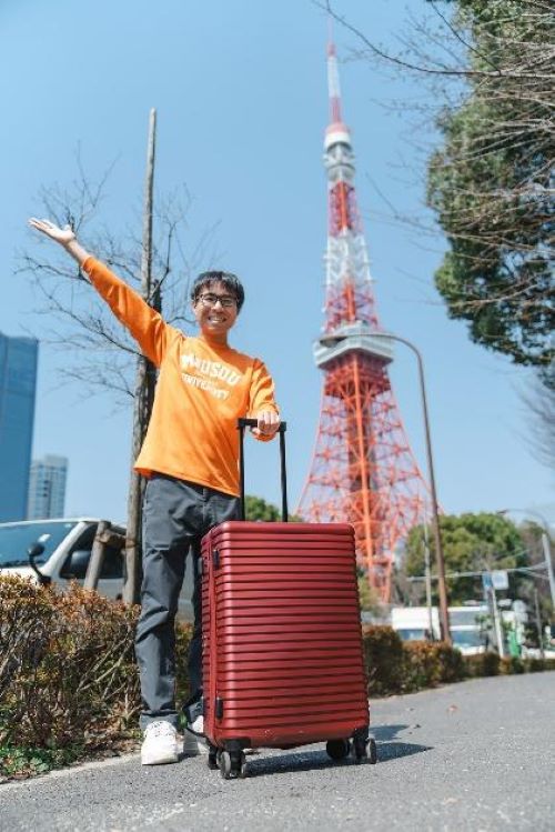 【良品】持ち運び楽々 キャスター付き オウルス カート式 キャディバッグ 赤 すぅーっと転がるキャスター付きキャリー「TRADDY」で10キロ歩く