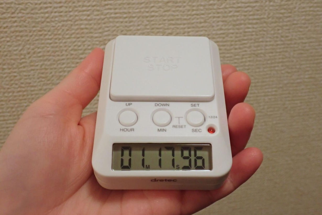 ドライヤーの時間、1分17秒でした。え?みじか