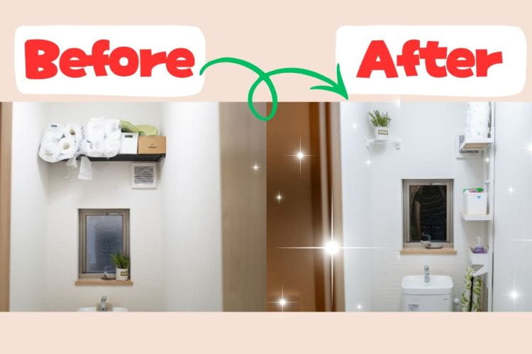 トイレに収納がない！ カインズ商品とDIYで防災ストックも置ける空間にしてみた