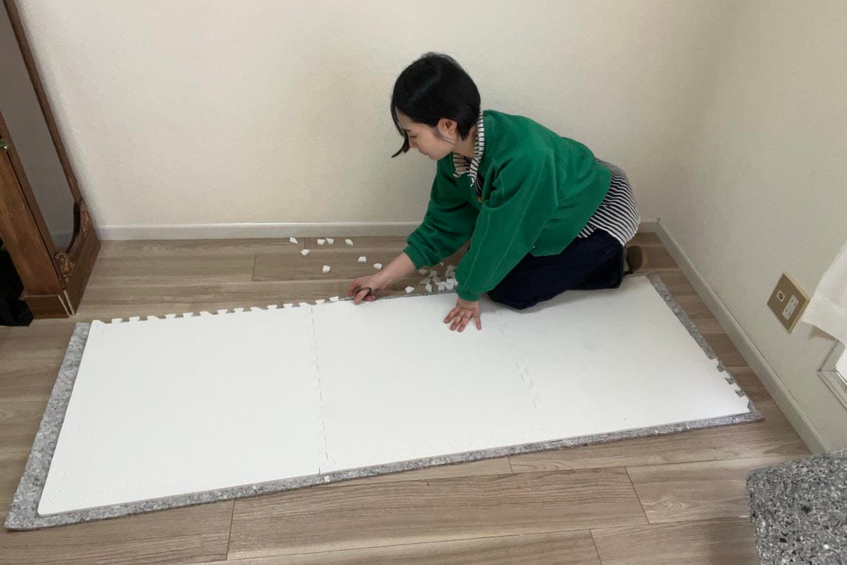 ジョイントフロアマットを3枚くっつける