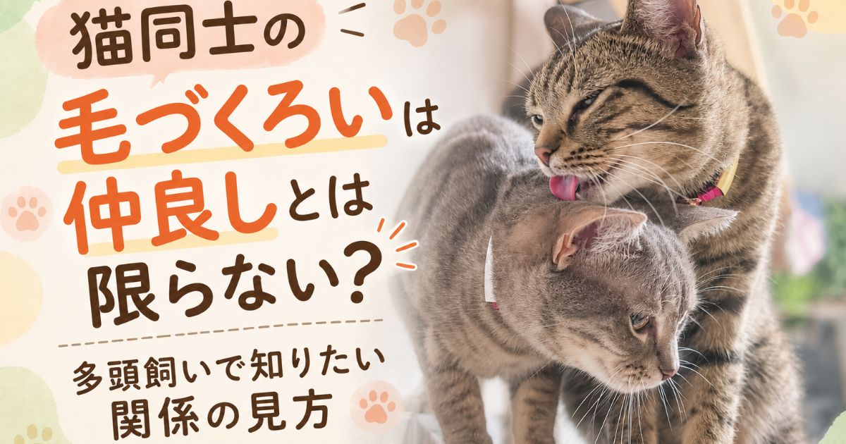 猫同士の毛づくろいは仲良しとは限らない？多頭飼いで知りたい関係の見方
