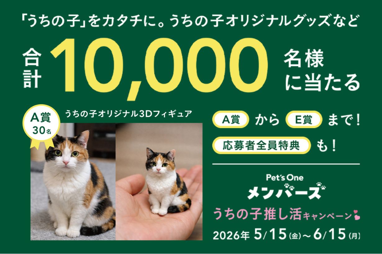 世界に1匹だけの「うちの子」へ！愛をカタチにする1ヶ月。Pet’s Oneメンバーズ限定「うちの子推し活キャンペーン」